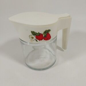 Vintage Gemco Strawberry Syrup Pitcher/ Creamer. Used.
